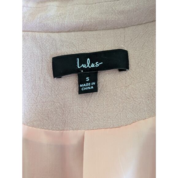 Lulus‎ Blazer Womens Small Dusty Rose Pink Linen Blend Single Breasted Preppy - Picture 3 of 8